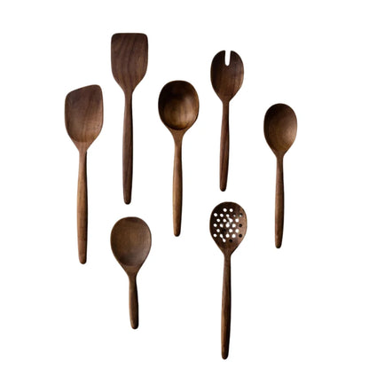 Wooden Kitchen Utensils Set Handcrafted Teak Wood Cooking Tools